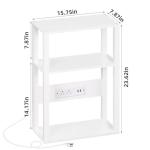 YUFAM 3-Tier Slim Side Table with Charging Station