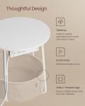 Round Side Table with Charging Station & Basket