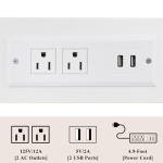 YUFAM 3-Tier Slim Side Table with Charging Station