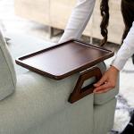 Bamboo Clip-On Couch Arm Table for Snacks