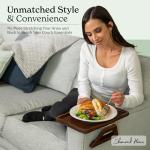 Bamboo Clip-On Couch Arm Table for Snacks