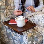 Bamboo Clip-On Couch Arm Table for Snacks