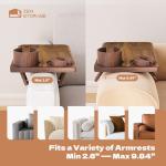 Acacia Wood Clip-On Couch Arm Table Tray