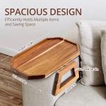 Acacia Wood Couch Arm Tray Table - Clip-On