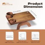 Acacia Wood Clip-On Couch Arm Table Tray