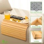 Bamboo Sofa Arm Tray Table with Cup Holder