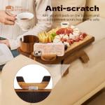 Acacia Wood Clip-On Couch Arm Table Tray