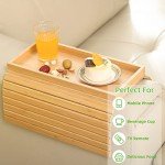 Bamboo Sofa Arm Tray Table with Cup Holder