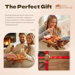 Acacia Wood Clip-On Couch Arm Table Tray