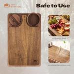 Acacia Wood Clip-On Couch Arm Table Tray