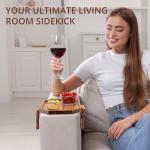 Acacia Wood Couch Arm Tray Table - Clip-On