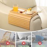 Bamboo Sofa Arm Tray Table with Cup Holder