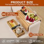 Magnetic Bamboo Couch Arm Tray and Cup Holder
