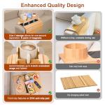 Magnetic Bamboo Couch Arm Tray and Cup Holder