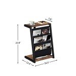 JOIN IRON Floor Bookshelf with Magazine Rack Pockets