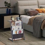 JOIN IRON Floor Bookshelf with Magazine Rack Pockets