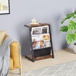 JOIN IRON Floor Bookshelf with Magazine Rack Pockets