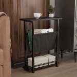 Walmokid Slim 3-Tier Side Table for Small Spaces