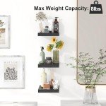 Set of 3 Black Floating Wall Shelves