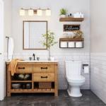Over Toilet Shelves for Bathroom Storage - Rustic Brown