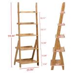 5-Tier Bamboo Ladder Shelf for Home Organization