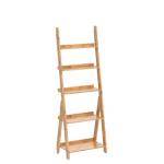 5-Tier Bamboo Ladder Shelf for Home Organization