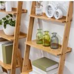 5-Tier Bamboo Ladder Shelf for Home Organization