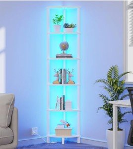 6-Tier LED Corner Shelf for Home Organization