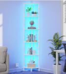 6-Tier LED Corner Shelf for Home Organization