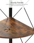 Stylish 5-Tier Corner Shelf in Rustic Brown