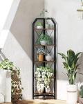 Stylish 5-Tier Corner Shelf in Rustic Brown