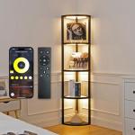 Dimmable Corner Lamp with Shelves for Organization