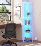 6-Tier LED Corner Shelf for Home Organization