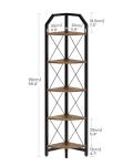 Stylish 5-Tier Corner Shelf in Rustic Brown
