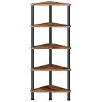 Industrial 5-Tier Corner Shelf for Small Spaces