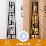 5-Tier Corner Shelf with LED Light