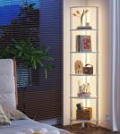6-Tier LED Corner Shelf for Home Organization