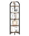 Stylish 5-Tier Corner Shelf in Rustic Brown