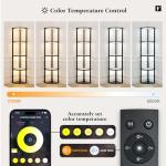 Dimmable Corner Lamp with Shelves for Organization