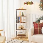 Industrial 5-Tier Corner Shelf for Small Spaces