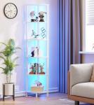 6-Tier LED Corner Shelf for Home Organization