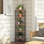 Industrial 5-Tier Corner Shelf for Small Spaces