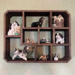 Rustic Shadow Box Floating Shelf with 9 Compartments