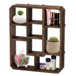 Rustic Shadow Box Floating Shelf with 9 Compartments