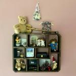 Rustic Shadow Box Floating Shelf with 9 Compartments
