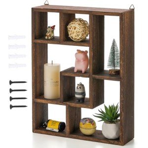 WUWEOT 7-Compartment Floating Shelf Display Box