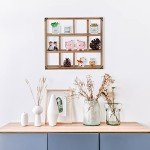 Rustic Wood Floating Shadow Box Shelf - 9 Slots