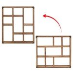 Rustic Wood Floating Shadow Box Shelf - 9 Slots