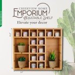 Crystal Display Shelf - Adjustable Bamboo Organizer