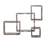 Rustic Wood Floating Wall Shelves with Cubes